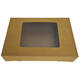 Cateringdoos bruin kraft 36 x 25 x 8 cm met venster