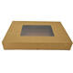 Cateringdoos bruin kraft 55 x 37,5 x 8 cm met venster