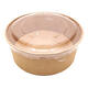Deksel PET rond ø  184 mm transparant tbv bak bruin kraft 1300 ml Saladebowl