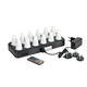 206435 - Kaarshouder Led set 12 stuks herlaadbaar wit + multi colour