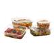 Bak + deksel APET 125 x 115 x50 mm 370 ml rechthoek cristal cup g