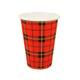 Drinkbeker karton/PE 180 ml 7oz "schotse ruit" budget