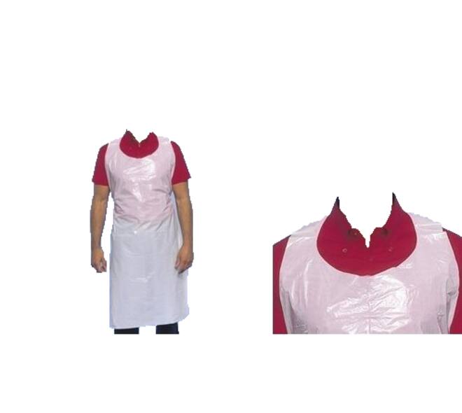 Schort LDPE 125 x 80 cm 20 my wit