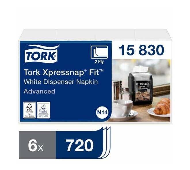 15830 - Dispenserservet recycled papier 21,3 x 16,5 cm wit 2-laags multifold Z TORK