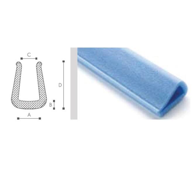 U-profiel Tulip schuim 30-40 mm lengte 200 cm blauw