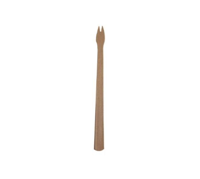 Frietvork papier 140 mm bruin 2-tands "Paper2Paper"