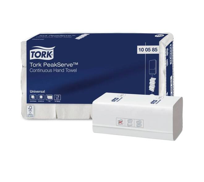 100585 - Handdoek papier 22,5 x 20,1 cm wit 1-laags TORK