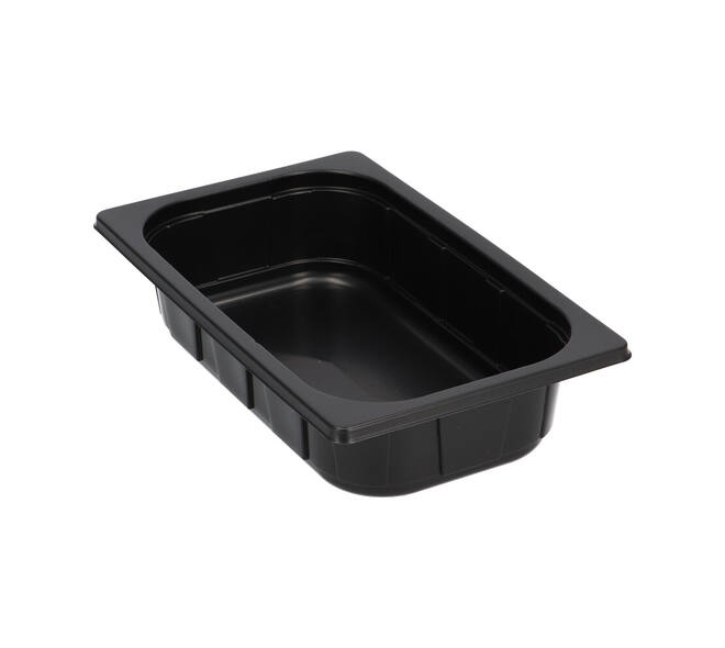 Plastic gastrobak PP 1/4 G60 rechthoekig 264 x 163 x 60 mm - zwart 1750 cc