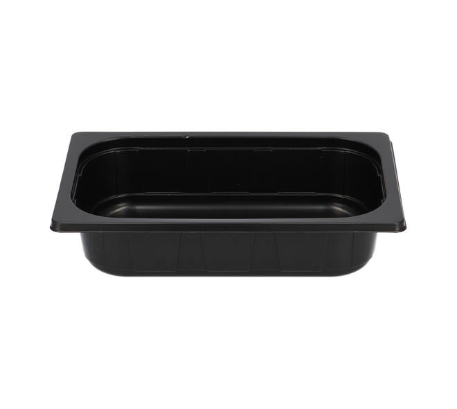 Plastic gastrobak PP 1/4 G60 rechthoekig 264 x 163 x 60 mm - zwart 1750 cc