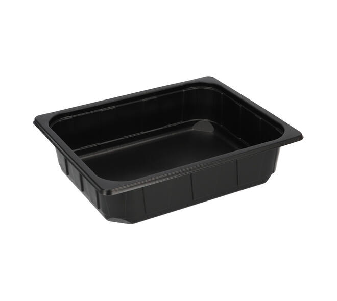 Plastic gastrobak PP 1/2 G80 rechthoekig 325 x 265 x 80 mm - zwart 5300 cc