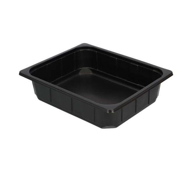 Plastic gastrobak PP 1/2 G80 rechthoekig 325 x 265 x 80 mm - zwart 5300 cc