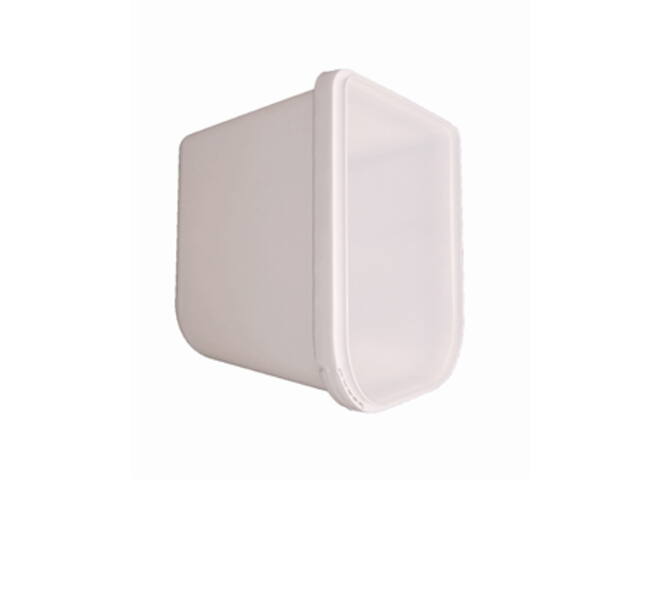 Bak PP spuitgiet rechthoekig 172 x 149 x 142 mm Napoli wit 2500 cc