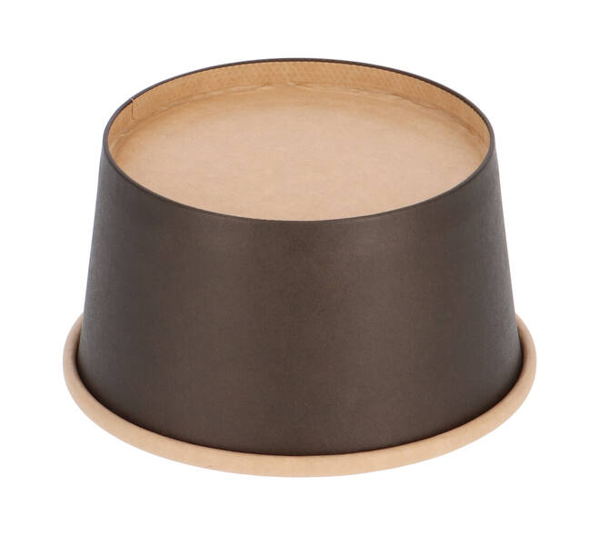 Bak bruinkraft/PE rond Ø 115/62 mm 350 ml zwart  15oz  - 435