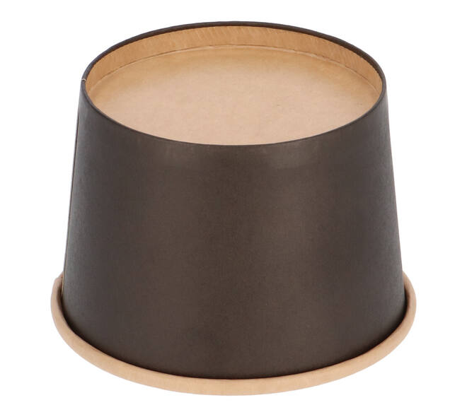 Bak bruinkraft/PE rond Ø 115/80 mm 500 ml zwart  20oz  - 580