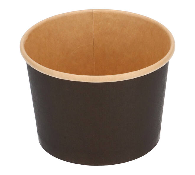 Bak bruinkraft/PE rond Ø 115/80 mm 500 ml zwart  20oz  - 580