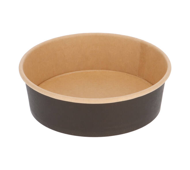 Bak bruinkraft/PE rond Ø 150/45 mm 500 ml zwart  18,5oz  - 550