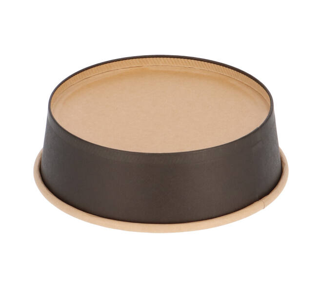 Bak bruinkraft/PE rond Ø 150/45 mm 500 ml zwart  18,5oz  - 550
