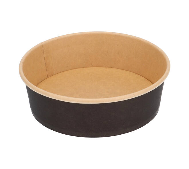 Bak bruinkraft/PE rond Ø 150/45 mm 500 ml zwart  18,5oz  - 550