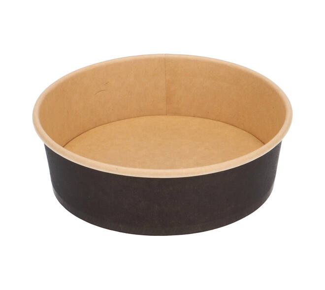 Bak bruinkraft/PE rond Ø 150/45 mm 500 ml zwart  18,5oz  - 550