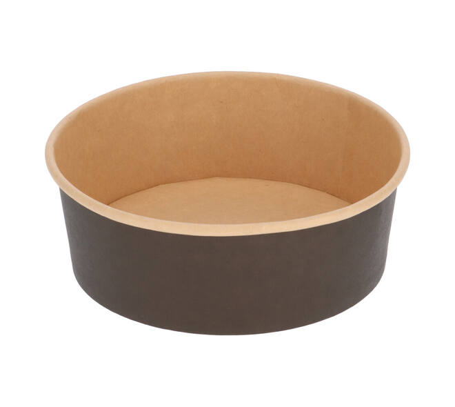 Bak bruinkraft/PE rond Ø 185/65 mm 1300 ml zwart  42,7oz  - 1275