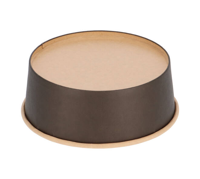 Bak bruinkraft/PE rond Ø 185/65 mm 1300 ml zwart  42,7oz  - 1275