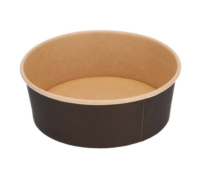 Bak bruinkraft/PE rond Ø 185/65 mm 1300 ml zwart  42,7oz  - 1275