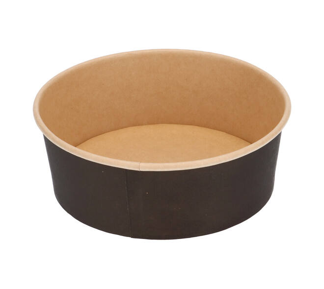 Bak bruinkraft/PE rond Ø 185/65 mm 1300 ml zwart  42,7oz  - 1275