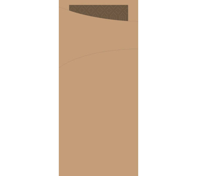 211051 - Bestekzakjes 8,5 x 19 cm Eco bruin met servet chestnut