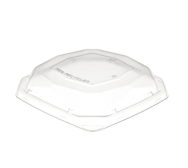 192516 - Deksel RPET BioPak tbv Bagasse Octaview 188142 - 1000 cc -  transparantl