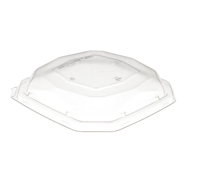 192516 - Deksel RPET BioPak tbv Bagasse Octaview 188142 - 1000 cc -  transparantl