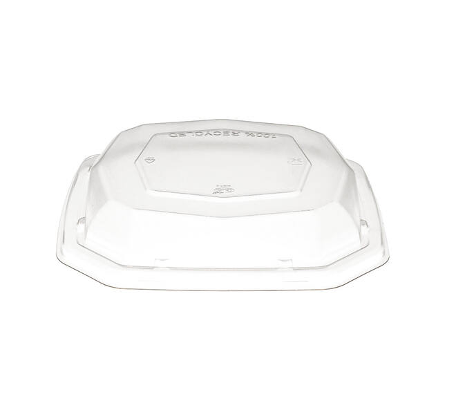 192516 - Deksel RPET BioPak tbv Bagasse Octaview 188142 - 1000 cc -  transparantl