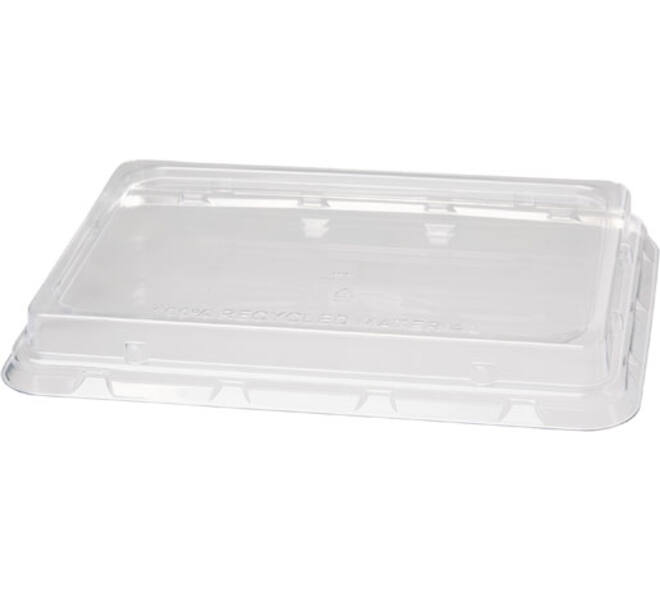 188063 - Deksel 100% rPET tbv Box bagasse 239 x 165 x 46 mm - 850/1200 cc - transparant