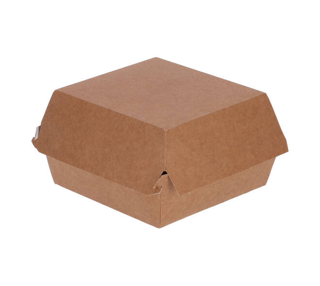 Hamburgerbak karton 115 x 115 x 80 mm wit/ bruin "Paper2Paper"