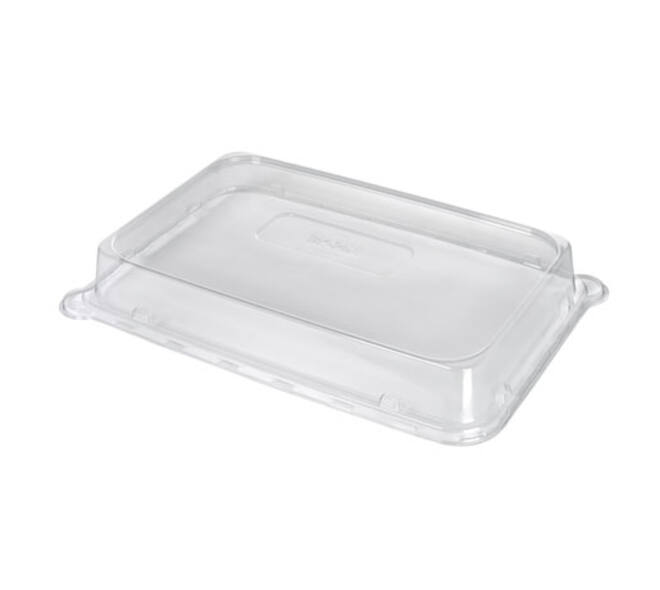 196523 - Deksel PET tbv Caterwareschaal Bagasse Essential 460  x 300 mm  transparant