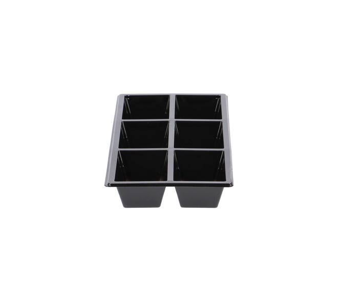 Tapas tray APET 6-vaks 25 x 12 x 3 cm 580 cc zwart - 459406A