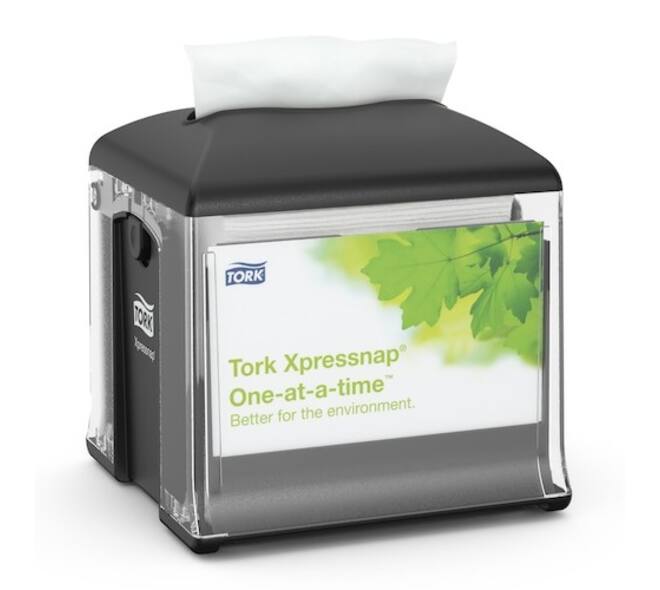 272808T - Servet dispenser kunststof 14,9 x 14,9 x 15,7 cm zwart leaf design TORK