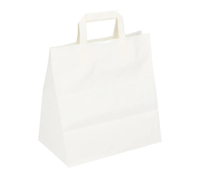 Draagtas papier 26 x 17 x 25 cm wit kraft