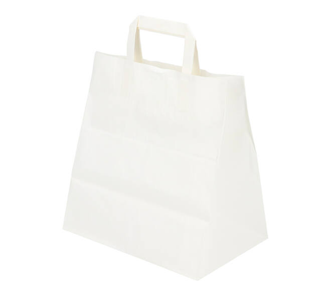 Draagtas papier 26 x 17 x 25 cm wit kraft