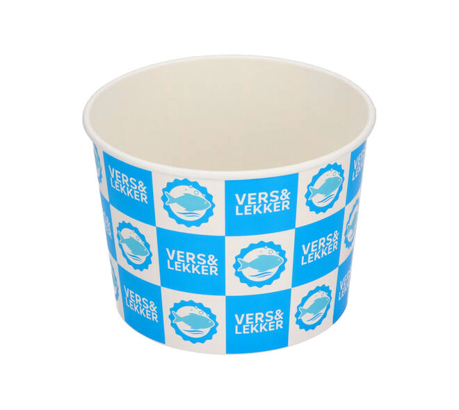 Bucket karton rond ø 16,5 cm 66oz "vers&lekker vis"