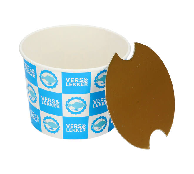 Bucket karton rond ø 16,5 cm 66oz "vers&lekker vis"