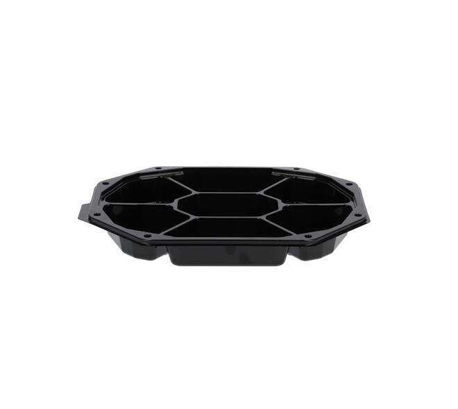 Cateringschaal APET CS 335/250 zwart 8-hoekig 7-vaks