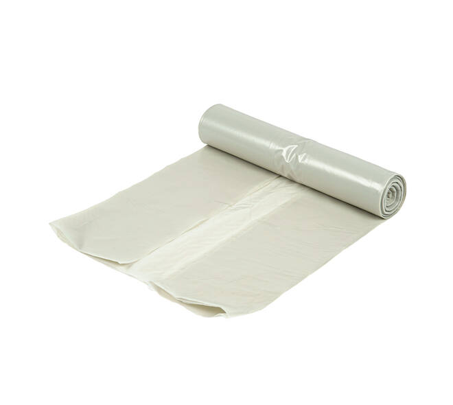 Afvalzak LDPE 70/15 x 200 cm transparant T70 op rol (á 5 st) geponst