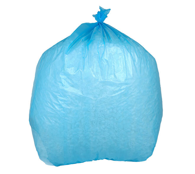 Afvalzak HDPE 66/32 x 145 cm blauw T70 op rol (á 10 st)