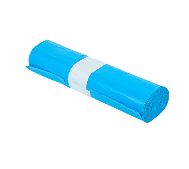 Afvalzak HDPE 66/32 x 145 cm blauw T70 op rol (á 10 st)