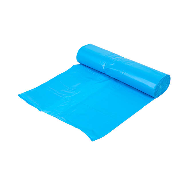 Afvalzak HDPE 66/32 x 145 cm blauw T70 op rol (á 10 st)