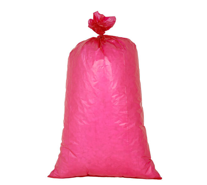 Afvalzak HDPE 60 x 110 cm rood T50 op rol (á 20 st)