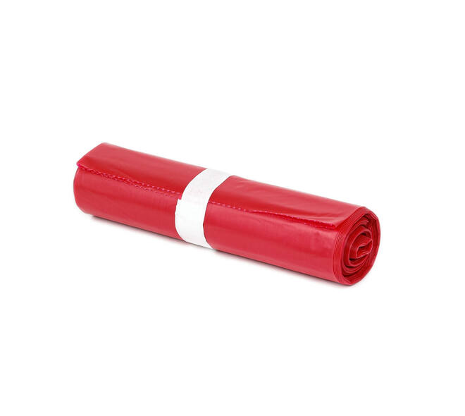 Afvalzak HDPE 60 x 110 cm rood T50 op rol (á 20 st)