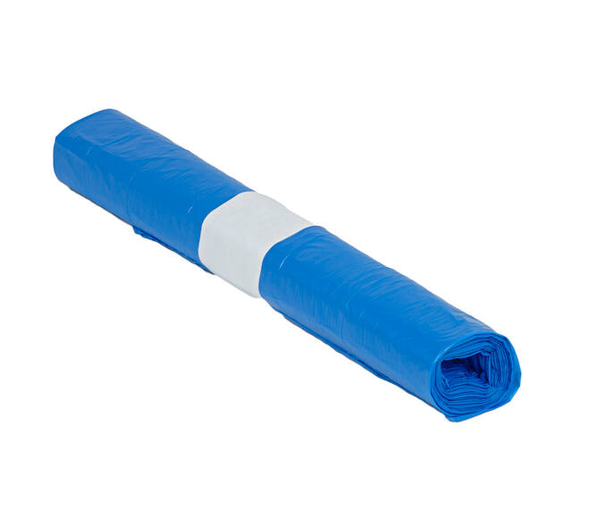 Afvalzak HDPE 63 x 70 cm blauw T15 op rol (á 25 st)