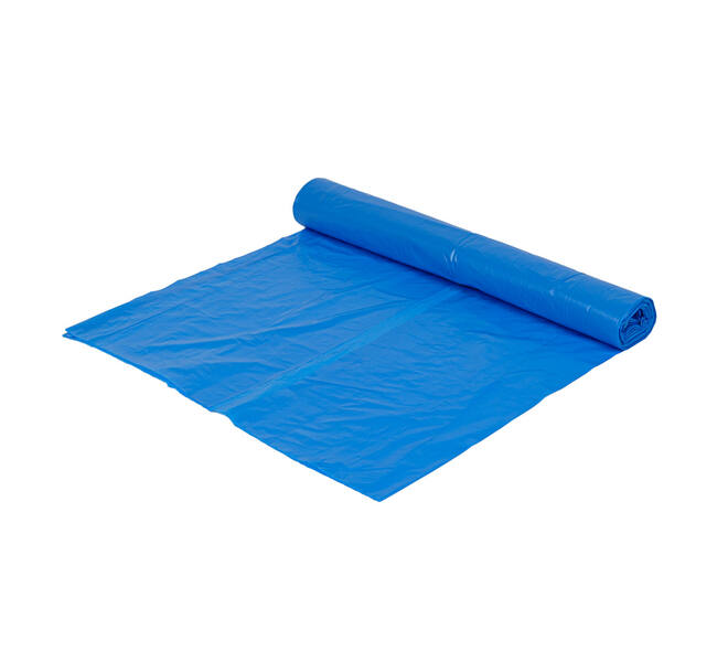 Afvalzak HDPE 63 x 70 cm blauw T15 op rol (á 25 st)