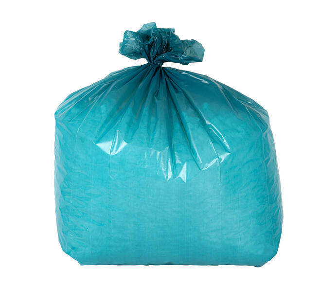 Afvalzak LDPE 65/20 x 125 cm blauw T70 op rol (á 10 st)